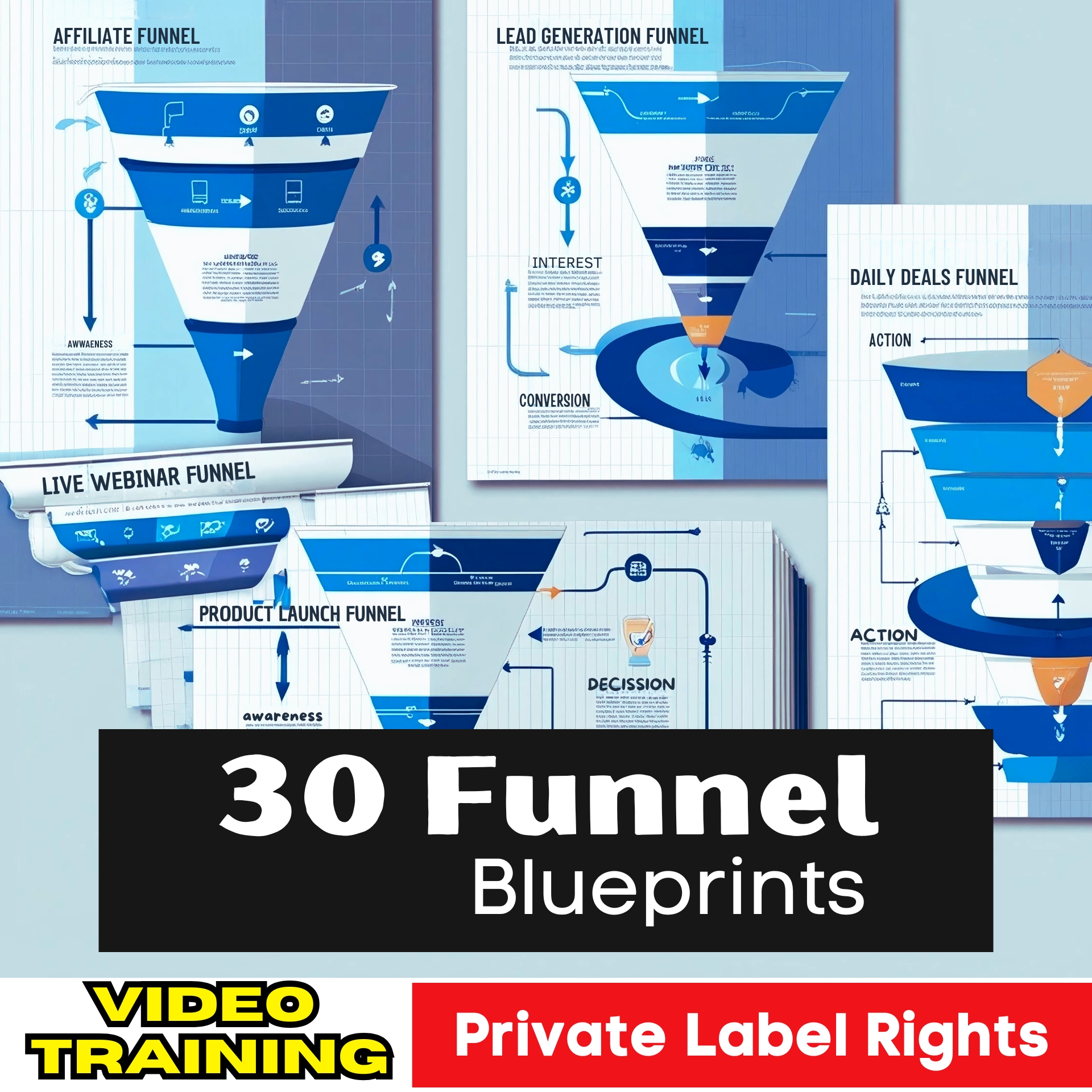 30 Funnel Blueprints - PLR (Video Training)